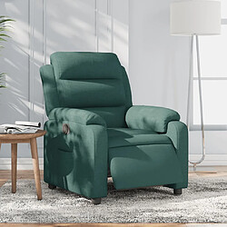 Maison Chic Fauteuil Relax pour salon, Fauteuil inclinable électrique Vert foncé Tissu -GKD93211