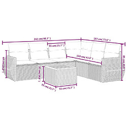 Avis vidaXL Salon de jardin avec coussins 7 pcs beige résine tressée