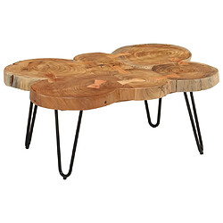 vidaXL Table basse 36 cm 6 troncs bois d'acacia massif