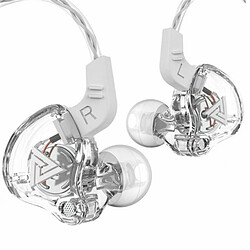 Casque Sport Hi-Fi Écouteurs Intra-Auriculaires 3,5 Mm Qkz Ak6 Cuivre Pilote Blanc 