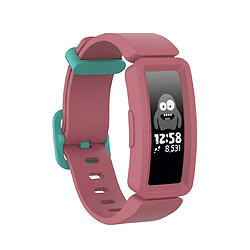 Wewoo Bracelet pour montre connectée Fitbit Inspire HR / Ace 2 Silicone Smart Watch de remplacement Rouge + Boucle verte