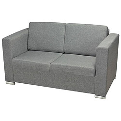 Acheter vidaXL Ensemble de canapés deux pièces Tissu Gris clair