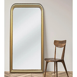 Vente-Unique Miroir style vintage en bois de paulownia HELOISE - L. 80 x H. 110 cm - Doré effet laiton