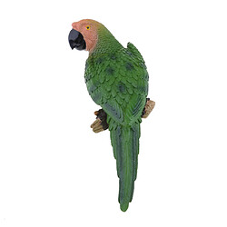 Avis perroquet réaliste résine oiseau ornement animal suspendu 31cm look gauche vert