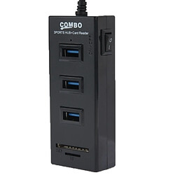 Avis Wewoo Hub USB 2.0 noir Lecteur de carte USB 2.0 TF / SD 2 en 1 et 3 ports, Longueur de câble: 80cm