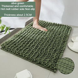 LUUCOZK Tapis de bain antidérapants absorbants à séchage rapide - 51 x 81 cm - Vert olive-Taille standard