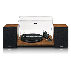 Lenco Platine vinyle avec amplificateur intégré, Bluetooth® et deux enceintes externes LS-480WD Bois