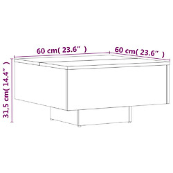 vidaXL Table basse Sonoma gris 60x60x31,5 cm Bois d'ingénierie pas cher