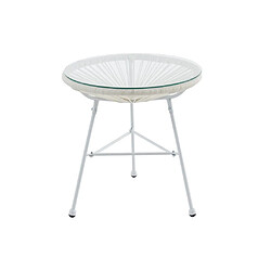 Vente-Unique Table de jardin en fils de résine tressés - Blanc - ALIOS III de MYLIA