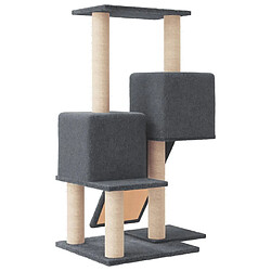 Arbre à chat avec griffoirs,niche pour chat en sisal Gris foncé 82 cm -MN13889 pas cher