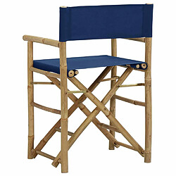 Maison Chic Lot de 2 Chaises pliables de directeur Bleu Bambou et tissu -GKD85966 pas cher