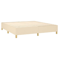 Acheter vidaXL Sommier à lattes de lit et matelas et LED Crème 160x200cm Tissu