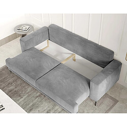 Bestmobilier Bucay - canapé 3 places - convertible avec coffre - en velours