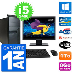 PC Tour Lenovo M91p Ecran 22" Core i5-2400 RAM 8Go Disque 1To Windows 10 Wifi · Occasion 