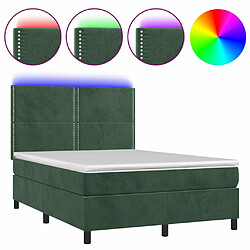 Sommier à lattes,Cadre à lattes de lit pour Adulte matelas et LED Vert foncé 140x190 cm -MN96186