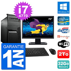 PC Tour Lenovo M93p Ecran 19" Intel i7-4770 RAM 32Go Disque 2To Windows 10 Wifi · Occasion 