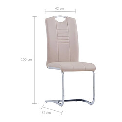 vidaXL Chaises à manger cantilever lot de 4 cappuccino similicuir pas cher