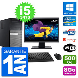 PC Tour Dell 9010 Ecran 22" Intel i5-3470 RAM 8Go Disque 500Go Windows 10 Wifi - Occasion