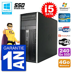 PC HP 6300 MT Intel Core i5-3470 RAM 4Go SSD 240Go Graveur DVD Wifi W7 · Occasion 