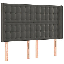 Avis Maison Chic Tête de lit scandinave à LED,meuble de chambre Gris foncé 147x16x118/128 cm Velours -MN72800