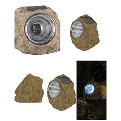 Pack de 5 Lumières de jardin solaire 3 LEDS en forme de rocher Batterie: solaire + 2x AA incl.