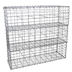 Monstershop Lot de 3 Paniers de Gabions Argentés en Acier Galvanisé pour Projets d’Aménagement Extérieur, Murs de Soutènement, Clôture de Jardin. 100 x 30 x 30cm