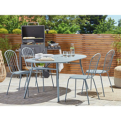 Beliani Table de jardin 160 x 90 cm Acier Bleu clair CALVI