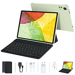 VANWIN Tablette Tactiles S5Pro Tablette 10 Pouces Android 12 avec 5G WiFi, 2Go RAM 32Go ROM 1TB Extensible, Bluetooth 5, 8 cœurs 2.0 GHz, 7000mAh, 2 en 1 Tablette Tactile avec Clavier et Stylo et Cas,Vert