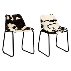 vidaXL Chaises à manger lot de 2 cuir véritable de chèvre