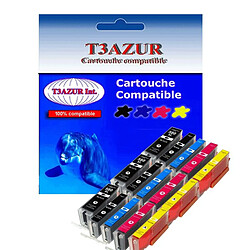 Lot de 15 Cartouches Compatibles pour Canon Pixma TS6300, TS6350 - T3AZUR Lot de 15 Cartouches Compatibles pour Canon Pixma TS6300, TS6350, PGI580,CLI581XL (3Bk/3PBk/3C/3M/3Y) - T3AZUR