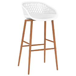 vidaXL Chaises de bar lot de 2 blanc