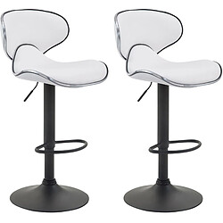 Acheter Non Lot de 2 tabourets de bar Las Vegas V2 simili cuir noir