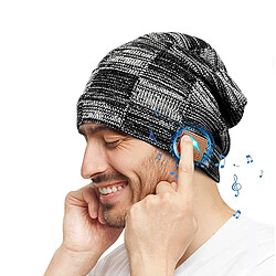 GUPBOO Hiver Bluetooth chapeau casque stéréo sport musique casque sans fil casque USB câble de charge tricoté bonnet chapeau 