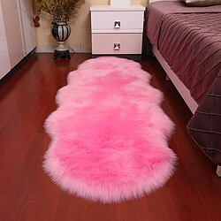 LUUCOZK Tapis moelleux en fausse fourrure, tapis à poils longs pour chambre à coucher, salon, rose-40x60cm