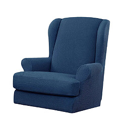 Jacquard Stretch Wing Housse Pour Fauteuil Avec Dossier Wingback Sofa Housse Bleu