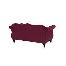 Beliani Canapé Chesterfield 2 places en velours rouge SKIEN pas cher