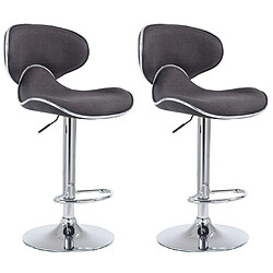 Non Lot de 2 tabourets de bar Las Vegas V2 tissu chrome 