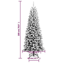 vidaXL Sapin de Noël artificiel avec neige floquée 180 cm PVC et PE pas cher