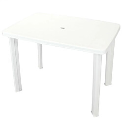 vidaXL Table de jardin Blanc 101 x 68 x 72 cm Plastique 