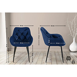 Non Lot de 2 chaises Tanna velours 