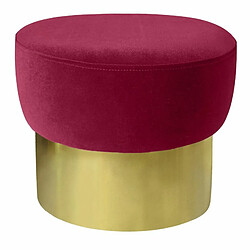 Paris Prix Tabouret Design en Velours Liya 44cm Rouge