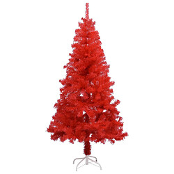 vidaXL Sapin de Noël artificiel avec support rouge 150 cm PVC 