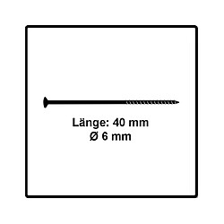 Fischer Vis pour panneaux de particules Power-Fast II FPF II 6.0x40 mm - 500 pièces (670477) tête fraisée + Filetage partiel Torx, galvanisée, passivée bleue