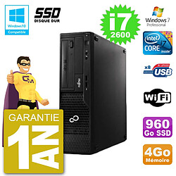 PC Fujitsu Esprimo E500 E85+ DT i7-2600 RAM 4Go SSD 960Go DVD Wifi W7 · Occasion 