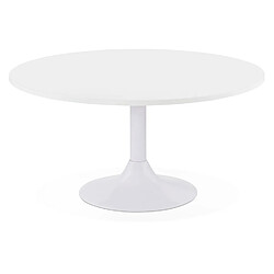 Alterego Table basse lounge DETROY blanche - Ø 90 cm