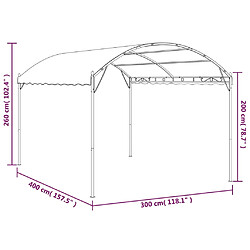 vidaXL Tonnelle Tissu Crème pas cher