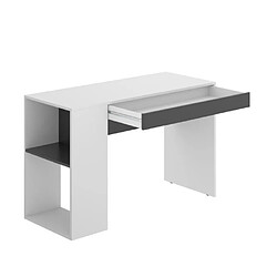 MIRAKEMUEBLE Bureau Teo Blanc - graphite 