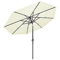 Avis Maison Chic Parasol Jardin | Parasol à 3 niveaux avec mat en aluminium Sable 3 m - GKD29555