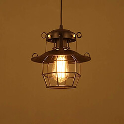 Stoex Suspension Luminaire Industrielle Lustre Plafonnier Vintage Rétro E27 23CM Abat-jour en Métal Cage pour Cuisine Salle à Manger Salon 