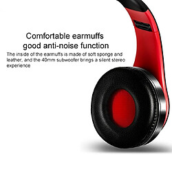 Wewoo Casque sans fil Sport pliant Stéréo Musique Bluetooth Téléphones Écouteurs Prise en charge Carte TF (Rouge) pas cher